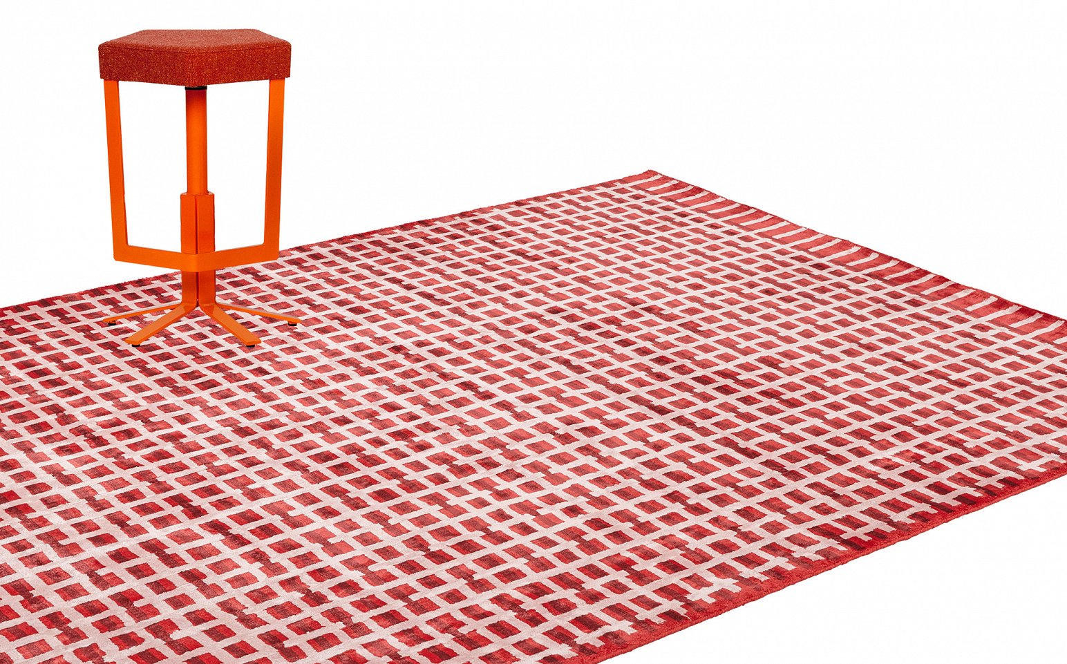 Red Colton Check Rug Check - Work | Ineke Hans Studio